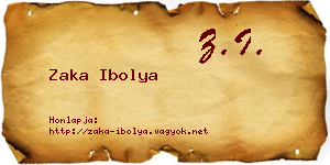Zaka Ibolya névjegykártya