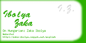 ibolya zaka business card
